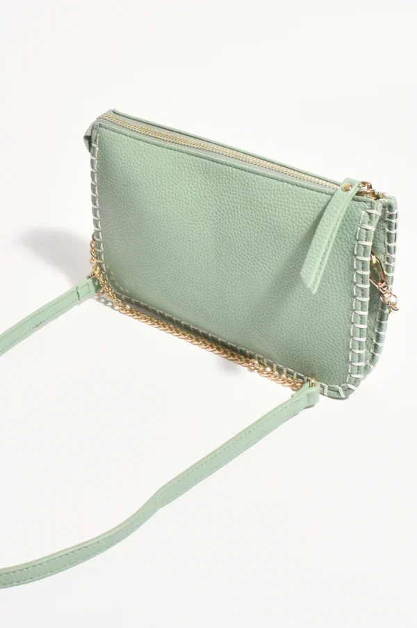 Adorne Bobbi Blanket Stitch Bag - Green