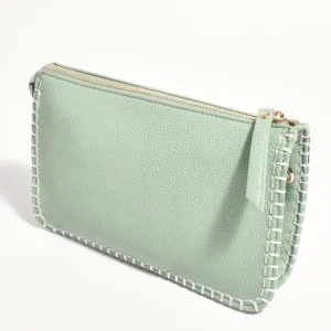 Adorne Bobbi Blanket Stitch Bag - Green