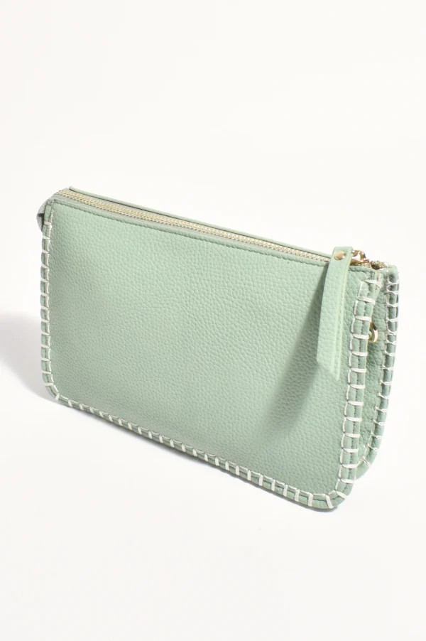 Adorne Bobbi Blanket Stitch Bag - Green