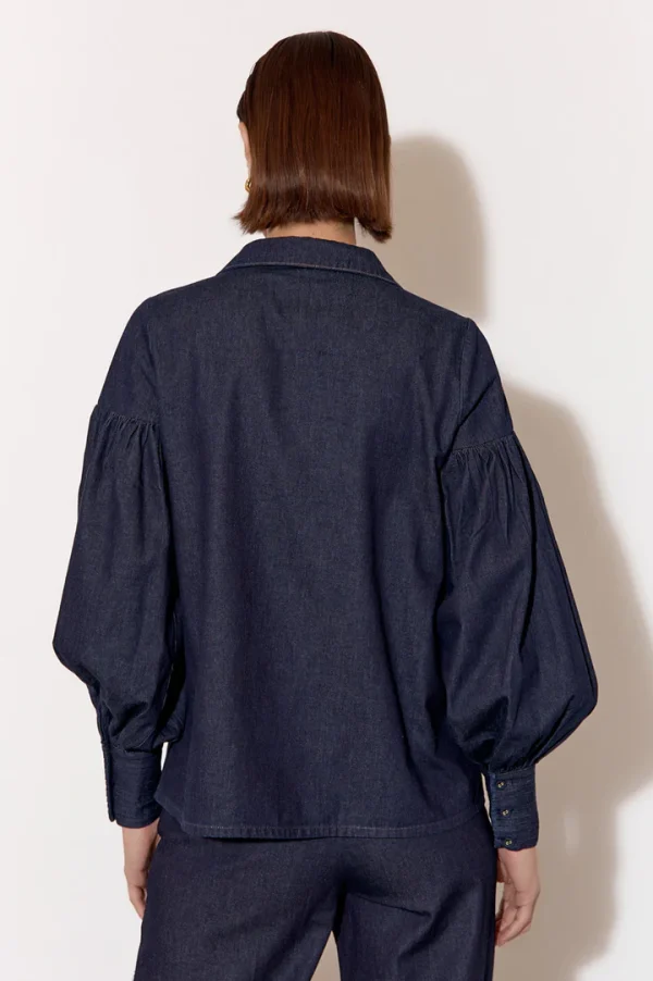 Adorne Ebony Pintuck Detail Denim Shirt - Denim - Image 2