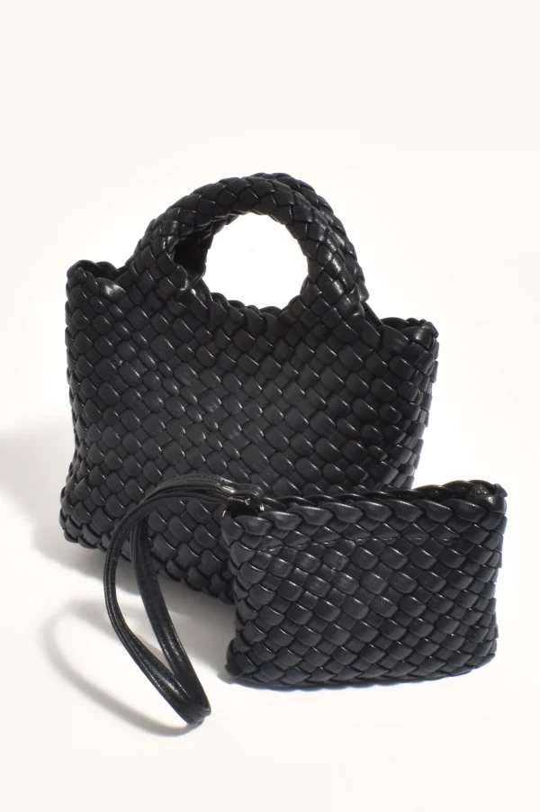 Adorne Gabi Woven Bag - Black