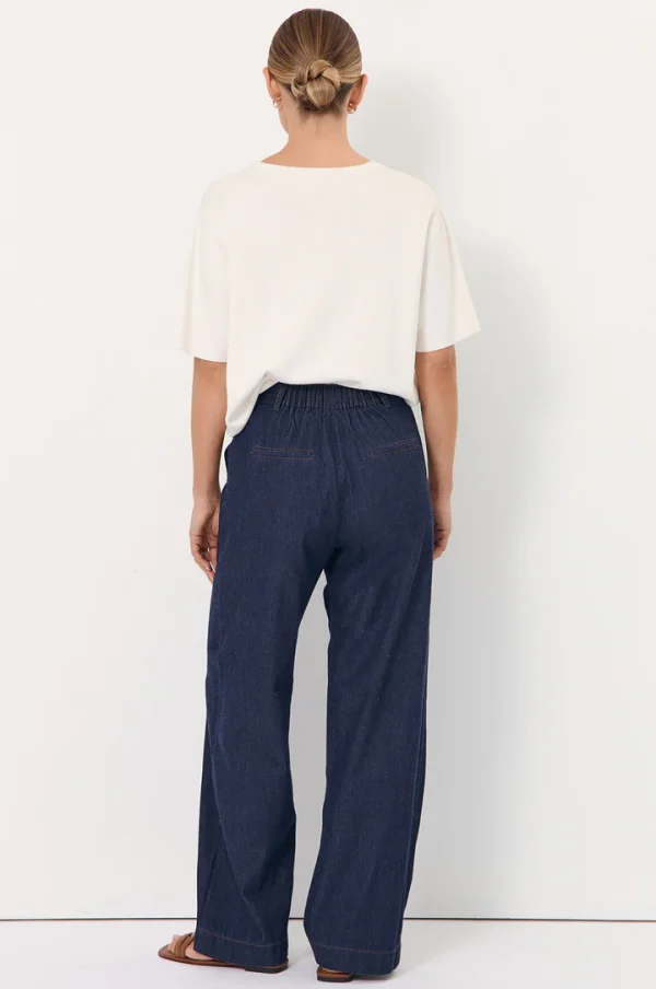 Adorne Lulu Light Weight Denim Pant - Denim