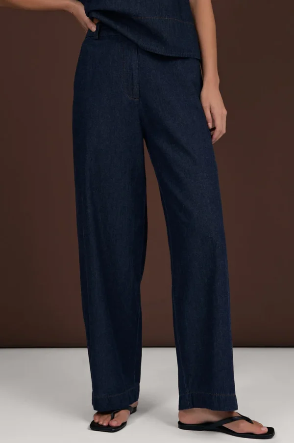 Adorne Lulu Light Weight Denim Pant - Denim