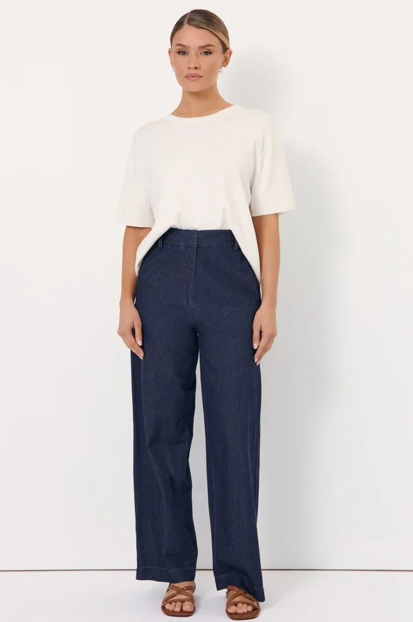 Adorne Lulu Light Weight Denim Pant - Denim