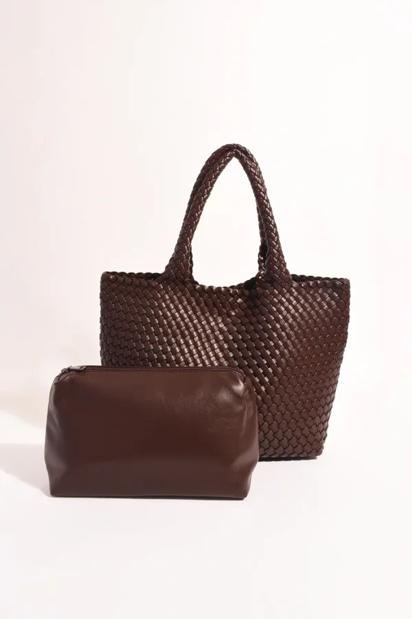Adorne Mimie Woven bag chololate