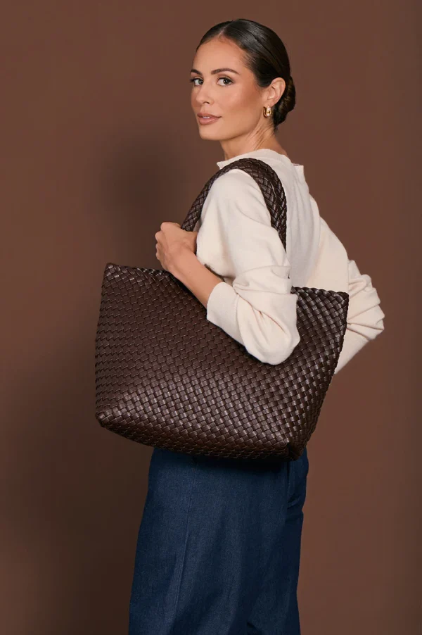 Adorne Mimie Woven bag chololate