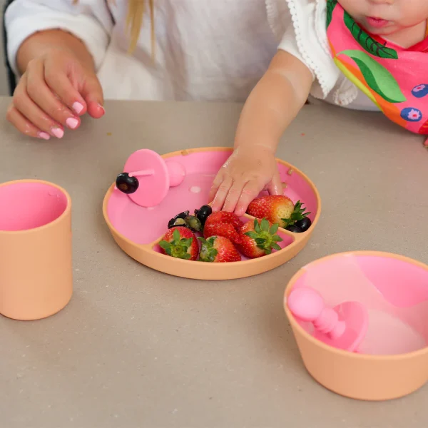 Annabel Trends Silicone Two Tone Dinner Set - Pink