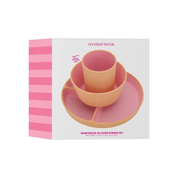 Annabel Trends Silicone Two Tone Dinner Set -Pink