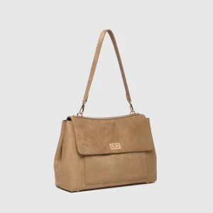 Arden Suedette Shoulder Bag - Honey
