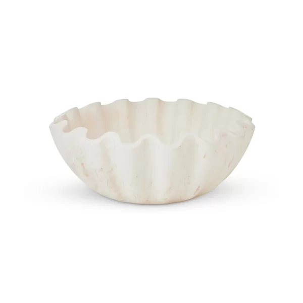 Aries Resin Ripple Bowl - Cream