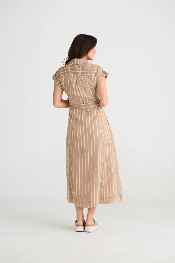 Brave & True Portia Dress - Latte Stripe