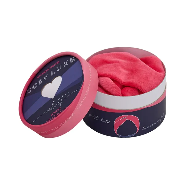 Cosy Luxe Knot Velvet Headband - Pink - Image 4