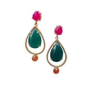 Elara Natural Stone Earring Pink