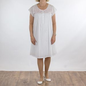French Country Nightie white with pink