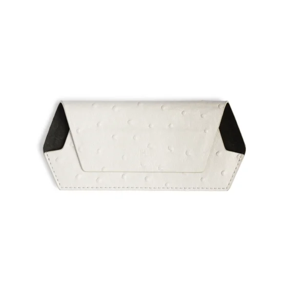 Fox and Leo glasses case Ostrich print - Stone
