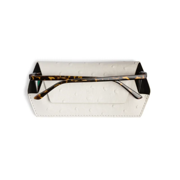 Fox and Leo glasses case Ostrich print - Stone
