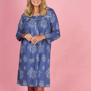 French Country Nightie - Blue Zinnia