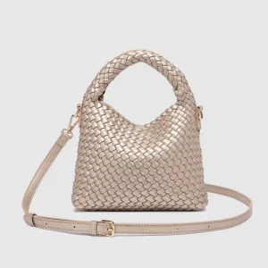 Gabby Mini Woven Shoulder BGabby Mini Woven Shoulder Bag - Pink Champagneag - Pink Champagne