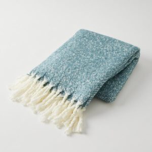Herringbone Throw – Teal