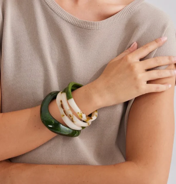 Holiday Balana Bangles - Set of 3 - Olive Marble