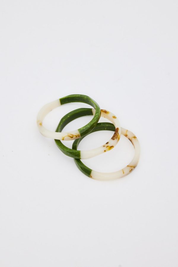 Holiday Balana Bangles – Set of 3 - Olive Marble