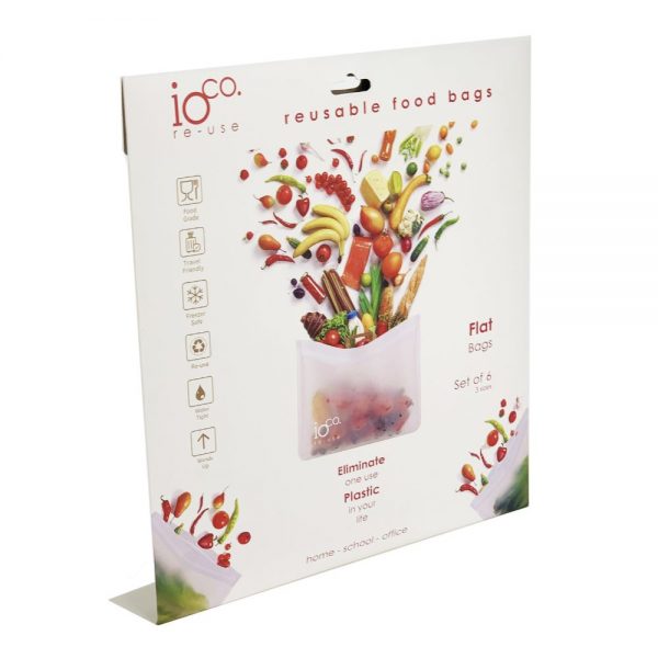 Flat Reusable Food Bags with Zip Lock by IOco