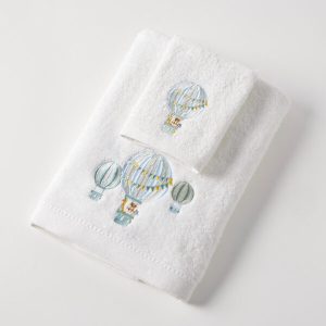Jiggle & Giggle Balloon Voyage Bath Towel & Face Washer in Organza Bag