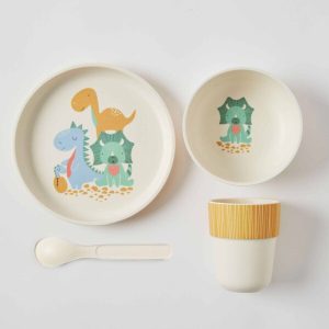 Jiggle & Giggle Whimsical Bamboo 4pc Dinner Sets 3 Asst Designs