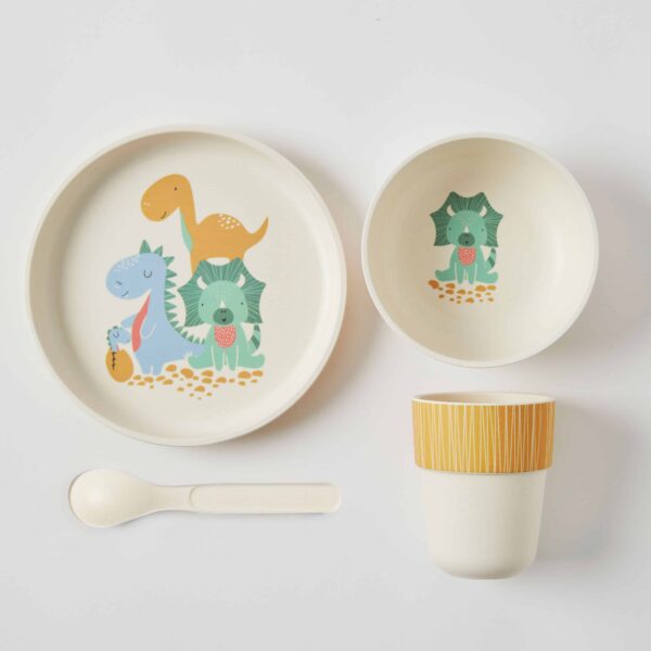Jiggle & Giggle Whimsical Bamboo 4pc Dinner Sets 3 Asst Designs