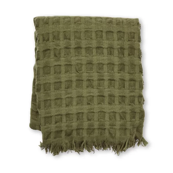 Madras Link blake waffle olive throw