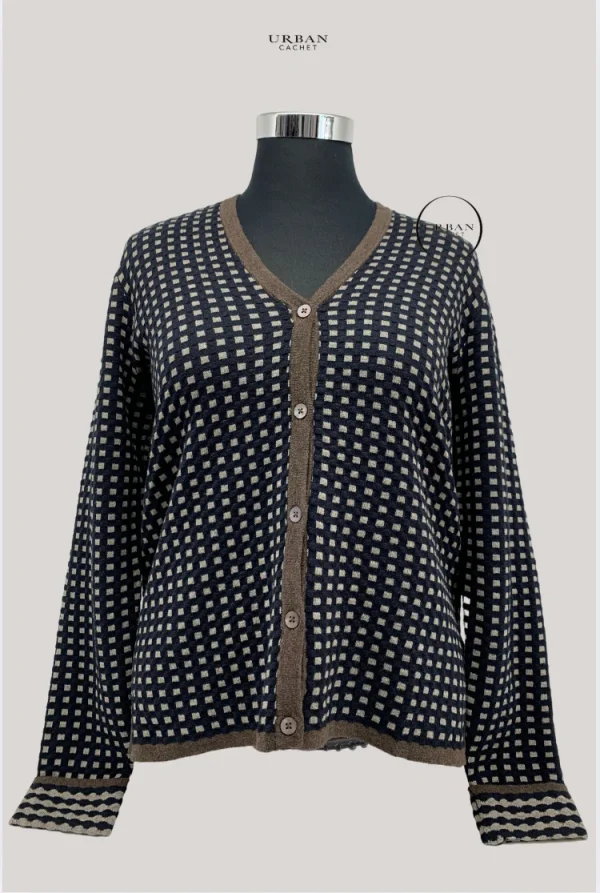 Mansted Pauline Boxes Cardigan - Black