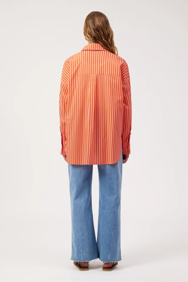 Haven Mykonos Embroidered Stripe Shirt - Pink - Image 3