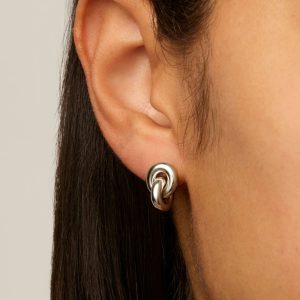 Najo Embrace Silver Stud Earrings