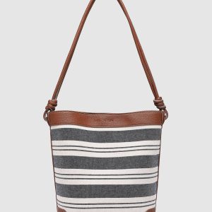 louenhide Naples Bucket Bag - Canvas Navy Stripe