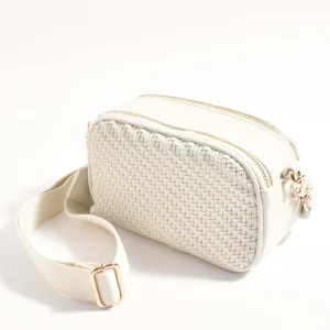 Percy Weave Crossbody Bag - Cream