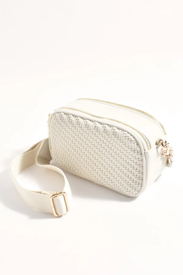 Percy Weave Crossbody Bag - Cream