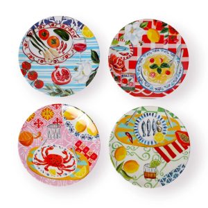 Plates Set of 4 Melamine - Italian Summer