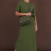 Taylor Rib Knit Midi Skirt - Khaki