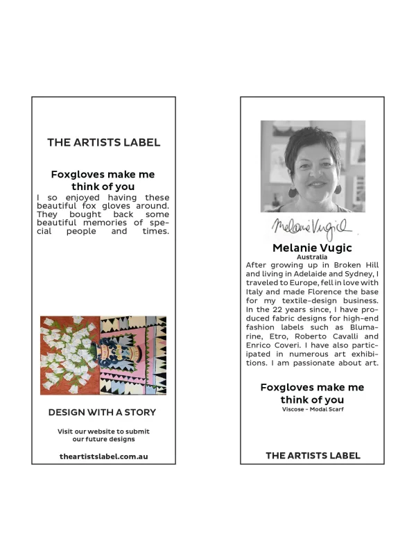 The Artist Label Scarf - Foxgloves