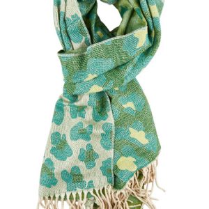 Tiger tree wild cat scarf green