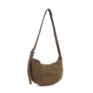 Tulip Khaki Moon Suede Handbag