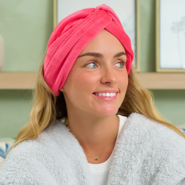 Cosy Luxe Knot Velvet Headband - Pink